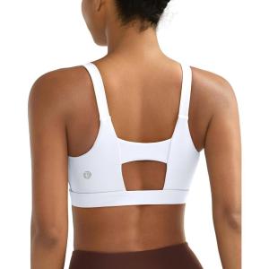 imageRUNNING GIRL Sports Bra for Women High Support Molded Cup High Impact Sports Bras with Sewn in PadsAwhite