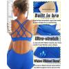 imageRUNNING GIRL Sports Bras for Women Pack Criss Cross Back Sexy Strappy Sports Bra Seamless Padded Yoga Bra with Removable CupsBlue