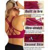 imageRUNNING GIRL Sports Bras for Women Pack Criss Cross Back Sexy Strappy Sports Bra Seamless Padded Yoga Bra with Removable CupsBrick Red