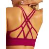 imageRUNNING GIRL Sports Bras for Women Pack Criss Cross Back Sexy Strappy Sports Bra Seamless Padded Yoga Bra with Removable CupsBrick Red