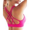 imageRUNNING GIRL Sports Bras for Women Pack Criss Cross Back Sexy Strappy Sports Bra Seamless Padded Yoga Bra with Removable CupsHot Pink