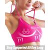 imageRUNNING GIRL Sports Bras for Women Pack Criss Cross Back Sexy Strappy Sports Bra Seamless Padded Yoga Bra with Removable CupsHot Pink