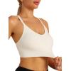 imageRUNNING GIRL Sports Bras for Women Pack Criss Cross Back Sexy Strappy Sports Bra Seamless Padded Yoga Bra with Removable CupsWhisper White