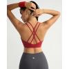 imageRUNNING GIRL Sports Bras for Women Pack Criss Cross Back Sexy Strappy Sports Bra Seamless Padded Yoga Bra with Removable CupsWine Red