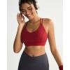 imageRUNNING GIRL Sports Bras for Women Pack Criss Cross Back Sexy Strappy Sports Bra Seamless Padded Yoga Bra with Removable CupsWine Red