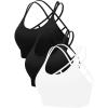 imageRUNNING GIRL Sports Bras for Women Pack Criss Cross Back Sexy Strappy Sports Bra Seamless Padded Yoga Bra with Removable Cups3pack BlackBlackWhite