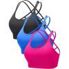 imageRUNNING GIRL Sports Bras for Women Pack Criss Cross Back Sexy Strappy Sports Bra Seamless Padded Yoga Bra with Removable Cups3pack GreyBluePink
