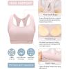 imageRUNNING GIRL Sports Bras for Women High SupportRacerback Molded Cup Sports Bra with Sewn in Pads Workout Running BraAsoft Pink