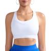 imageRUNNING GIRL Sports Bras for Women High SupportRacerback Molded Cup Sports Bra with Sewn in Pads Workout Running BraBwhite