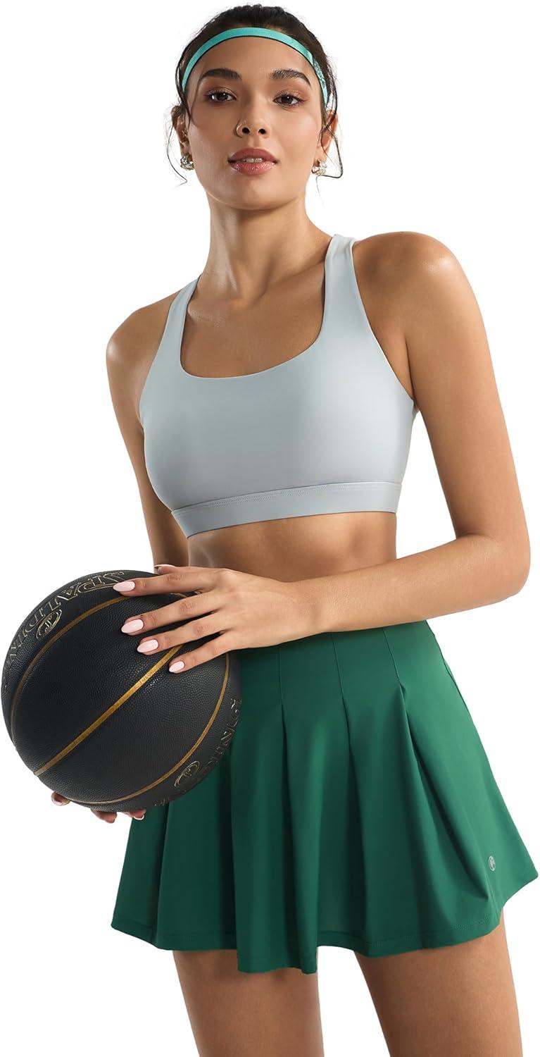 imageRUNNING GIRL High Impact Sports Bras for Women High Support Running Adjustable Sports Bra Molded Cup StrappyGrey