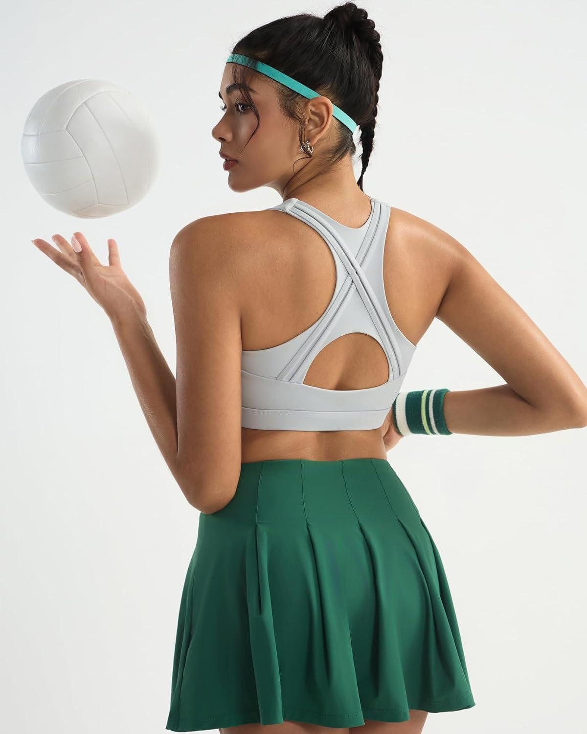 imageRUNNING GIRL High Impact Sports Bras for Women High Support Womens Sports Bra Racerback Workout Running BraAsh Grey