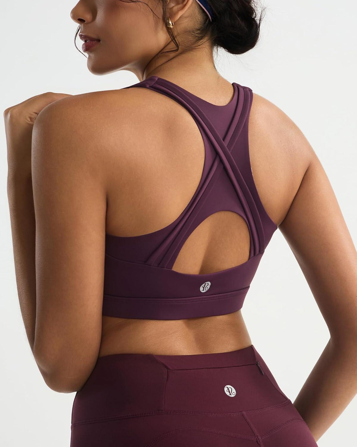 imageRUNNING GIRL High Impact Sports Bras for Women High Support Womens Sports Bra Racerback Workout Running BraDeep Purple