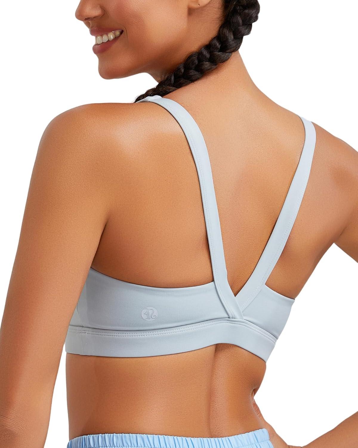 imageRUNNING GIRL Sports Bra for Women High Support Molded Cup High Impact Sports Bras with Sewn in Pads Strappy Running Bra3004 Silver Grey