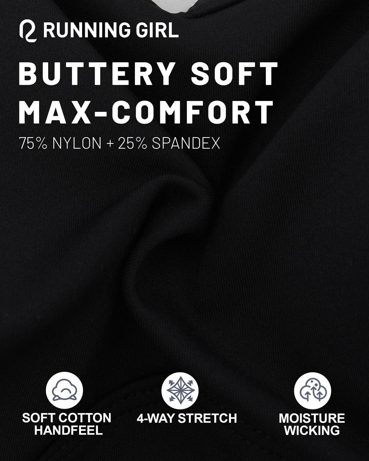 imageRUNNING GIRL Sports Bra for Women High Support Molded Cup High Impact Sports Bras with Sewn in Pads Strappy Running BraJet Black