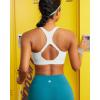 imageRUNNING GIRL High Impact Sports Bras for Women Adjustable Straps Sports Bra High Support Molded Cup Racerback Workout BraAwhite