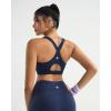 imageRUNNING GIRL High Impact Sports Bras for Women High Support Running Adjustable Sports Bra Molded Cup StrappyDark Blue