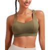 imageRUNNING GIRL Sports Bra for Women High Support Molded Cup High Impact Sports Bras with Sewn in Pads Strappy Running Bra3004 Olive Green