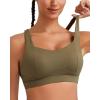 imageRUNNING GIRL Sports Bra for Women High Support Molded Cup High Impact Sports Bras with Sewn in Pads Strappy Running Bra3004 Olive Green