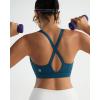 imageRUNNING GIRL Sports Bra for Women High Support Molded Cup High Impact Sports Bras with Sewn in Pads Strappy Running BraDark Blue