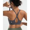 imageRUNNING GIRL Sports Bra for Women High Support Molded Cup High Impact Sports Bras with Sewn in Pads Strappy Running BraDeep Grey