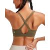 imageRUNNING GIRL Sports Bra for Women High Support Molded Cup High Impact Sports Bras with Sewn in Pads Strappy Running BraOlive Green