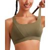 imageRUNNING GIRL Sports Bra for Women High Support Molded Cup High Impact Sports Bras with Sewn in Pads Strappy Running BraOlive Green