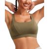 imageRUNNING GIRL Sports Bra for Women High Support Molded Cup High Impact Sports Bras with Sewn in Pads Strappy Running BraOlive Green
