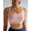 imageRUNNING GIRL Sports Bra for Women High Support Molded Cup High Impact Sports Bras with Sewn in Pads Strappy Running BraPink Peony