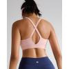imageRUNNING GIRL Sports Bra for Women High Support Molded Cup High Impact Sports Bras with Sewn in Pads Strappy Running BraPink Peony