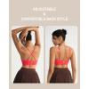 imageRUNNING GIRL VNeck Sports Bras for Women  Adjustable Thin Straps Wireless Padded Yoga Top Low ImpactRed