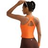 imageRUNNING GIRL Sports Bras for Women High Impact Molded Cup Compression Running Tops with Removable Pads Best for AD CupOrange