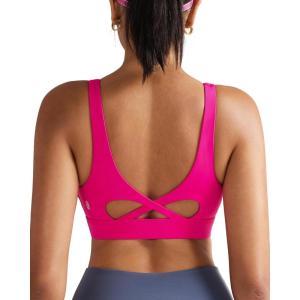 imageRUNNING GIRL Sports Bra for Women High Support Molded Cup High Impact Sports Bras with Sewn in Pads Workout Running BraHot Pink