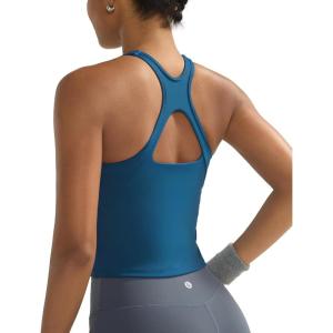 imageRUNNING GIRL Sports Bras for Women High Impact Molded Cup Compression Running Tops with Removable Pads Best for AD CupNavy Blue