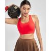 imageRUNNING GIRL Sports Bra for Women High Support Molded Cup High Impact Sports Bras with Sewn in Pads Strappy Running BraBright Red