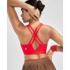 imageRUNNING GIRL Sports Bra for Women High Support Molded Cup High Impact Sports Bras with Sewn in Pads Strappy Running BraBright Red