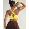 imageRUNNING GIRL Sports Bra for Women High Support Molded Cup High Impact Sports Bras with Sewn in Pads Strappy Running BraBright Yellow