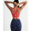 imageRUNNING GIRL Sports Bra for WomenAdjustable Straps Molded Cup High Impact Sports Bras for Women with Sewn in PadsDeep Red