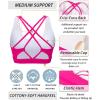 imageRUNNING GIRL Sports Bras for Women MediumHigh Impact Running Strappy Sports Bra with Removable PadsBsuper Pink