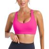 imageRUNNING GIRL Sports Bras for Women MediumHigh Impact Running Strappy Sports Bra with Removable PadsBsuper Pink