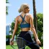 imageRUNNING GIRL Sports Bras for WomenSeamless Strappy Sports Bra High Support Crisscross Back with Removable PadsAblackgreydark Blue