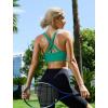 imageRUNNING GIRL Sports Bras for WomenSeamless Strappy Sports Bra High Support Crisscross Back with Removable PadsAbluepinkgreen