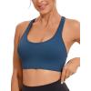 imageRUNNING GIRL Sports Bras for WomenSeamless Strappy Sports Bra High Support Crisscross Back with Removable PadsBdark Blue