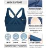 imageRUNNING GIRL Sports Bras for WomenSeamless Strappy Sports Bra High Support Crisscross Back with Removable PadsBdark Blue