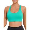 imageRUNNING GIRL Sports Bras for WomenSeamless Strappy Sports Bra High Support Crisscross Back with Removable PadsBgreen