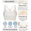 imageRUNNING GIRL Sports Bras for WomenSeamless Strappy Sports Bra High Support Crisscross Back with Removable PadsBwhite