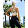 imageRUNNING GIRL Sports Bras for WomenSeamless Strappy Sports Bra High Support Crisscross Back with Removable PadsBwhite
