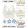 imageRUNNING GIRL Sports Bras for WomenSeamless Strappy Sports Bra High Support Crisscross Back with Removable PadsDwhite