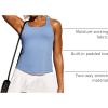 imageRUNNING GIRL Workout Tank Tops for Women Built in Shelf Bras PaddedSleeveless Gym Tops Athletic Yoga ShirtsElight Blue