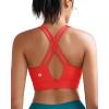 imageRUNNING GIRL Sports Bra for Women High Support Molded Cup High Impact Sports Bras with Sewn in Pads Strappy Running BraBright Red