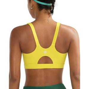 imageRUNNING GIRL Sports Bra for Women High Support Molded Cup High Impact Sports Bras for Women with Sewn in PadsBright Yellow